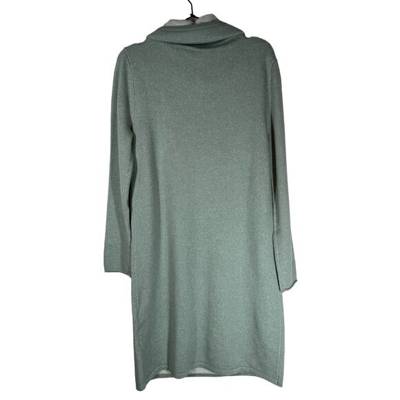 Madeleine Knitted Dress with Wide Turtleneck Virgin Wool Cashmere Sage Green 6 8 - Picture 10 of 12